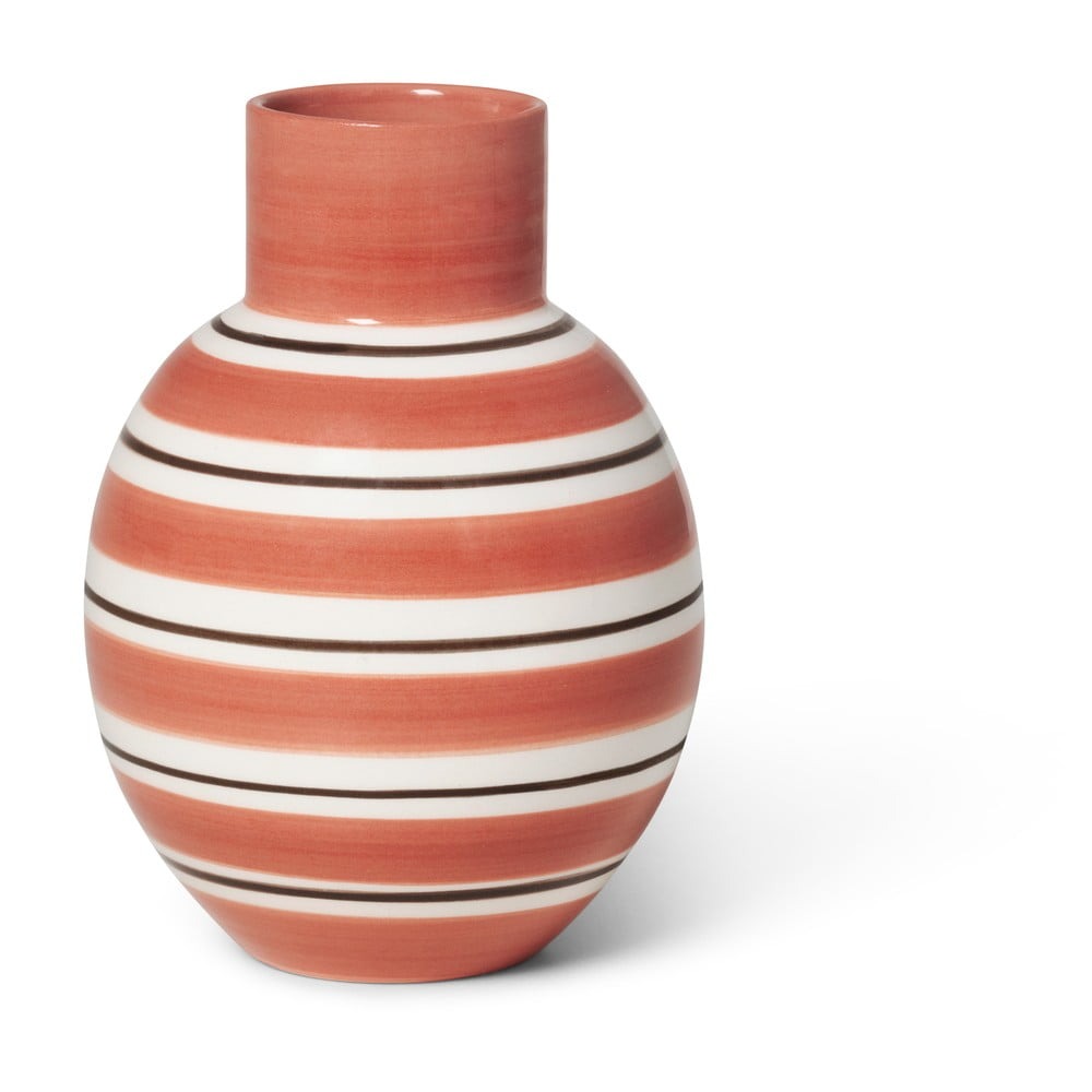 Růžovo-bílá keramická váza Kähler Design Nuovo