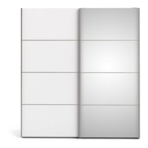 Bílá šatní skříň se zrcadlem Tvilum Verona