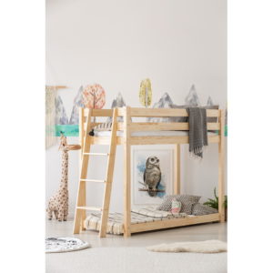 Patrová dětská postel z borovicového dřeva 90x190 cm CLPB - Adeko