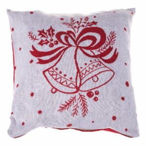 Bílo-červený povlak na polštář s vánočním motivem Dakls