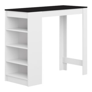 Bílý barový stůl s černou deskou 115x50 cm Aravis - TemaHome France