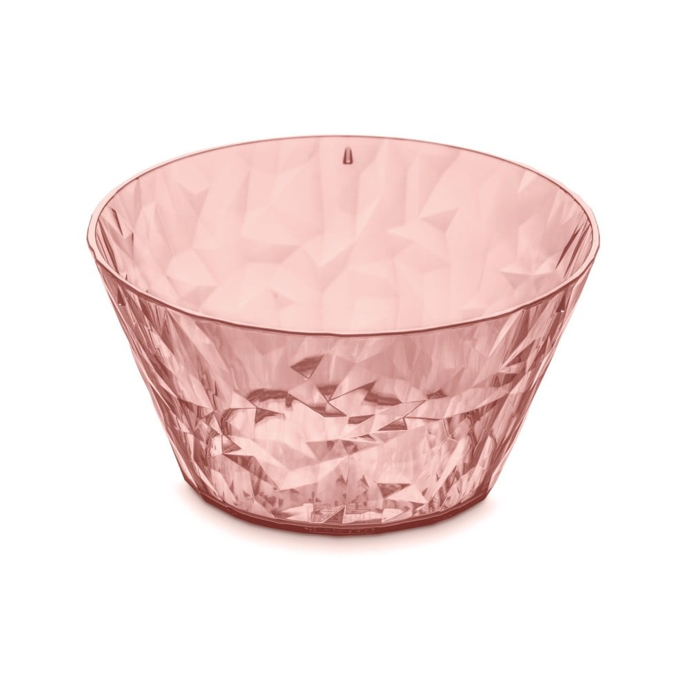 Lososově růžová plastová salátová mísa Tantitoni Crystal