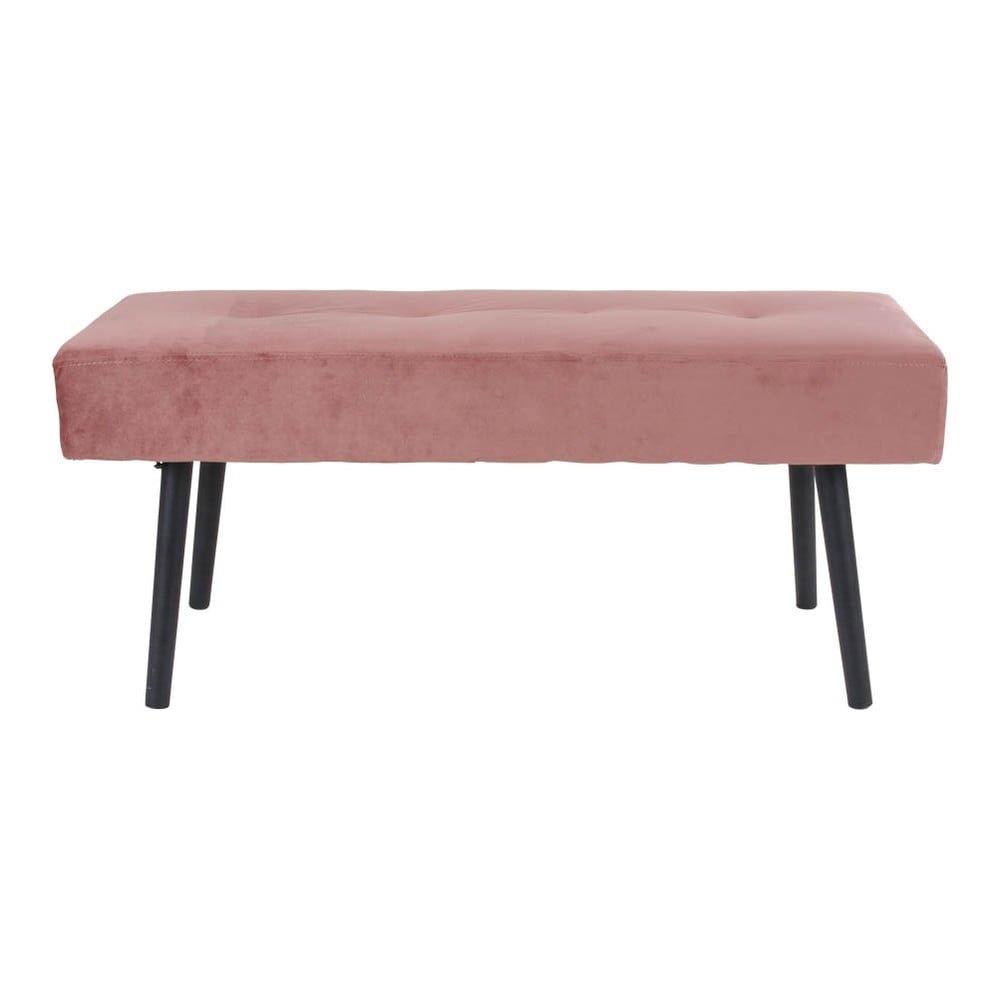 Růžová polstrovaná lavice se sametovým potahem House Nordic Skiby