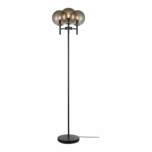 Černá volně stojící lampa v černé barvě Markslöjd Crown Floor 3L
