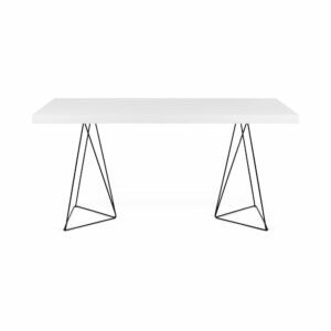 Bílý jídelní stůl s kovovými nohami TemaHome Trestle